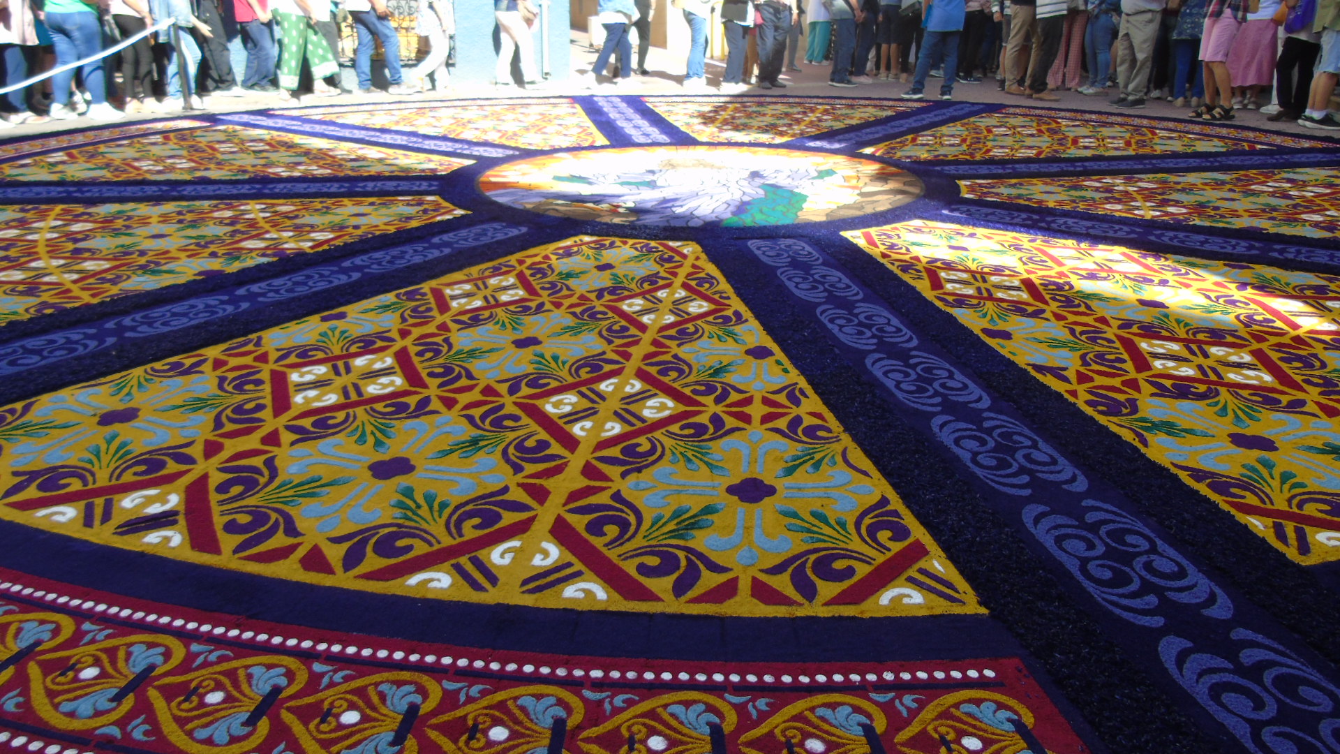 Festival of Sawdust Carpets for The Feast of Corpus Christi in Elche De La Sierra