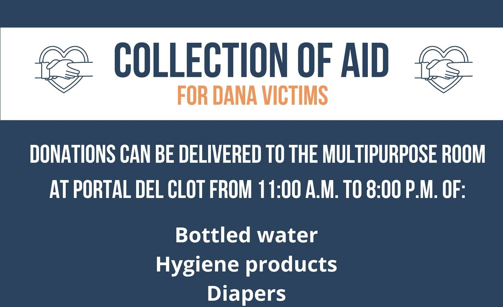 Details of the Xàbia Council DANA aid collection point