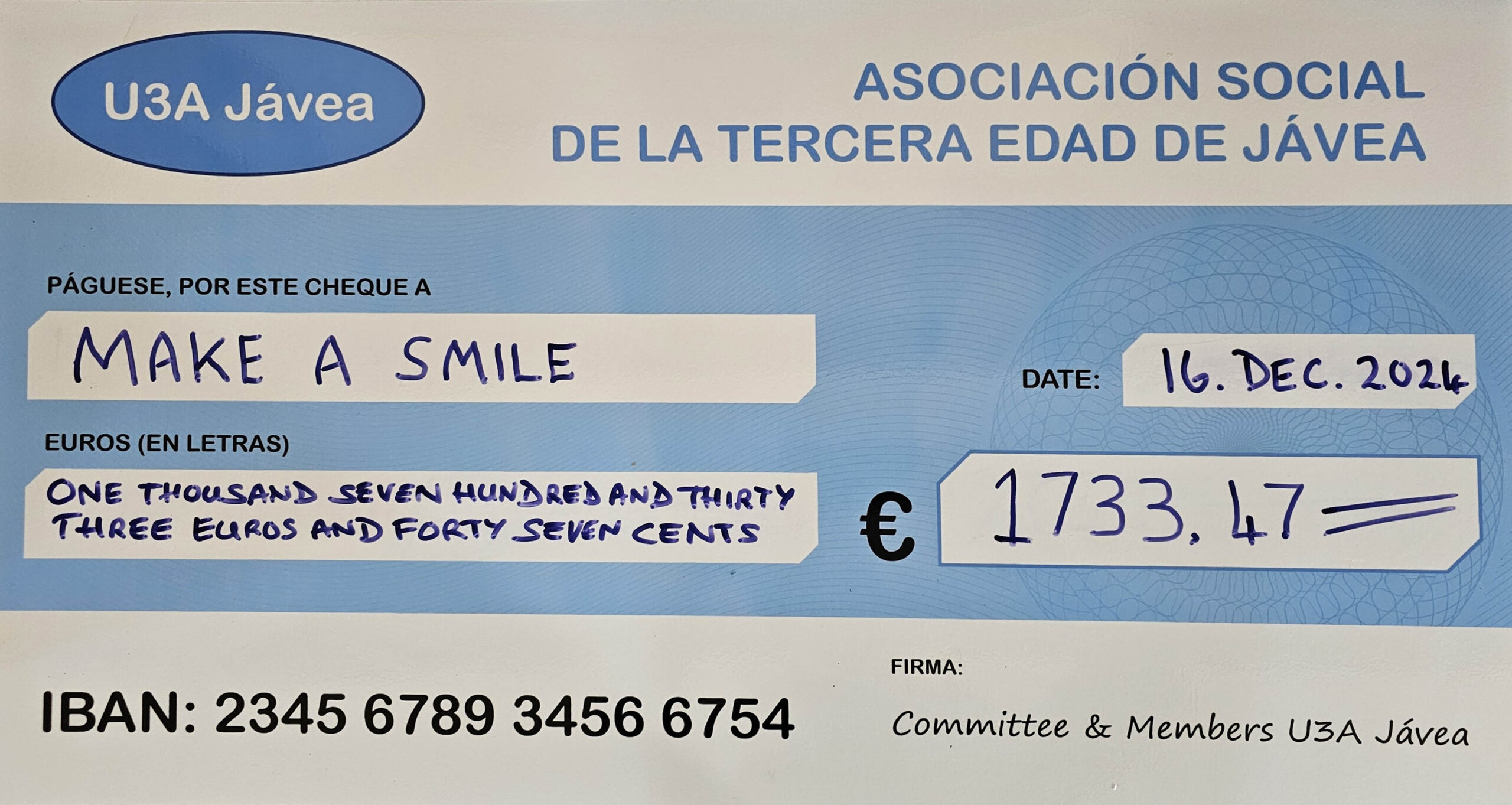 You have raised €1,733.47 for Make A Smile this Christmas