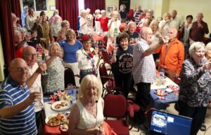 The flags were flying and the old much-loved victory war songs were sung at a special VE Day celebration!