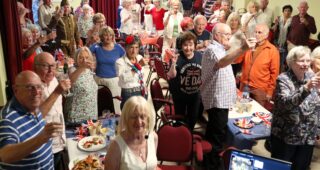 The flags were flying and the old much-loved victory war songs were sung at a special VE Day celebration! The flags were flying and the old much-loved victory war songs were sung at a special VE Day celebration!